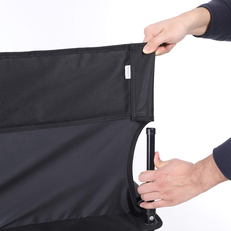 Foldable Camping Chair – Durable Fabric – Black – Features 3-Pocket Design, Max Load Capacity 150 kg