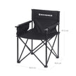 Foldable Camping Chair – Durable Fabric – Black – Features 3-Pocket Design, Max Load Capacity 150 kg