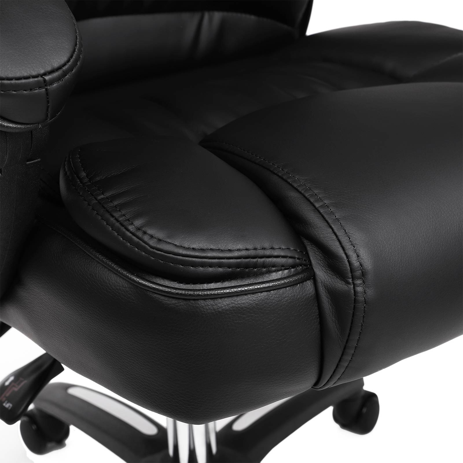 Executive Office Chair – PU Leather – Black – Foldable Headrest with Ergonomic Design