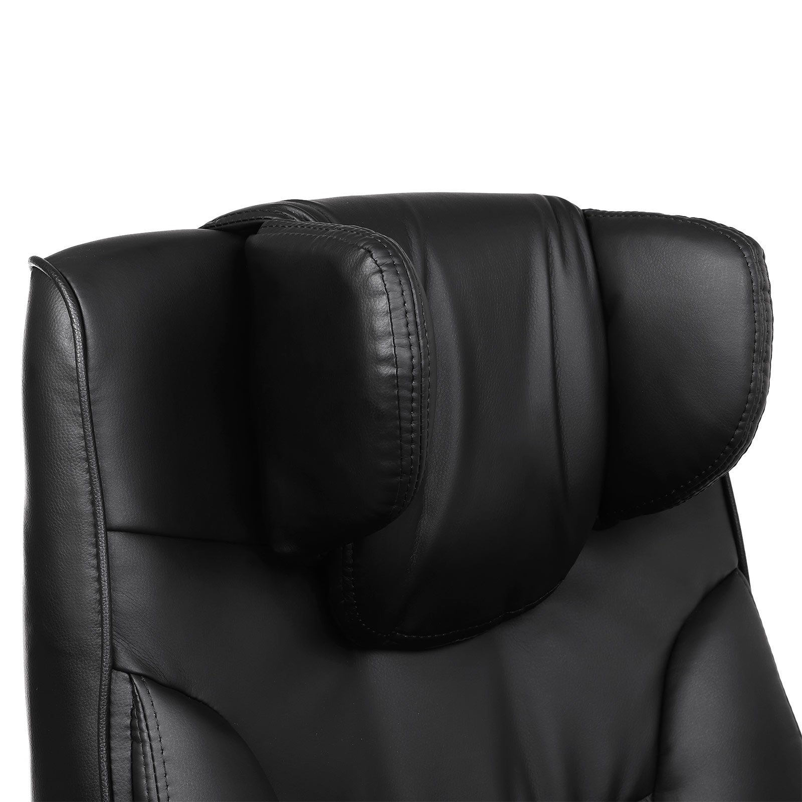 Executive Office Chair – PU Leather – Black – Foldable Headrest with Ergonomic Design