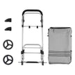 Foldable Shopping Cart – Solid Material – Grey – With Insulated Cooling Bag and Large Capacity 35L