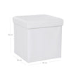 Foldable Stool – Faux Leather – White – Strong and Durable Storage Ottoman