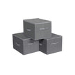 Foldable Storage Basket – Fabric – Grey – Lidded with Handles