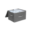 Foldable Storage Basket – Fabric – Grey – Lidded with Handles