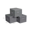 Foldable Storage Basket – Fabric – Grey – Lidded with Handles