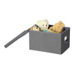 Foldable Storage Boxes Set – Fabric – Grey – Includes Clear Front Window and Lid
