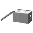 Foldable Storage Boxes Set – Fabric – Grey – Includes Clear Front Window and Lid