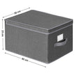 Foldable Storage Boxes Set – Fabric – Grey – Includes Clear Front Window and Lid