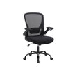 Mesh Office Chair – Fabric – Black – Ergonomic with Folding Armrests and Adjustable Lumbar Support