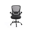 Mesh Office Chair – Fabric – Black – Ergonomic with Folding Armrests and Adjustable Lumbar Support