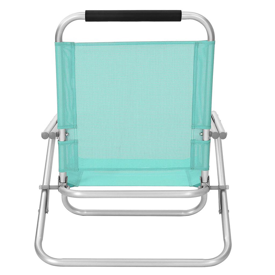 Folding Beach Chair – Breathable Fabric – Blue – 4-Position Reclining Backrest