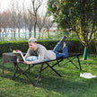 Folding Guest Bed – Metal and Fabric – Black – Extra Large, Supports Up to 260 kg