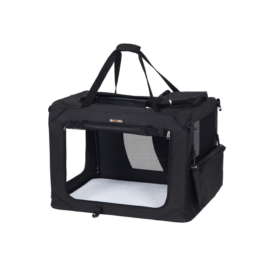 Folding Pet Carrier – Fabric – Black – Lightweight and Spacious 81 x 58 x 58 cm