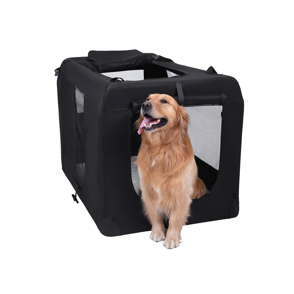 Folding Pet Carrier – Fabric – Black – Lightweight and Spacious 81 x 58 x 58 cm