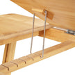 Folding Laptop Desk – Bamboo – Natural – Adjustable Height with Tilting Top and Drawer
