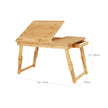 Folding Laptop Desk – Bamboo – Natural – Adjustable Height with Tilting Top and Drawer