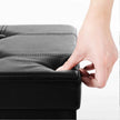 Folding Pouffe Ottoman – Fabric – Black – 80 Litre Storage Capacity, Soft Seating for Up to 3 People