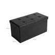 Folding Pouffe Ottoman – Fabric – Black – 80 Litre Storage Capacity, Soft Seating for Up to 3 People