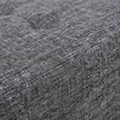 Folding Storage Ottoman – Linen Fabric – Light Grey – Large Size with Storage Compartment