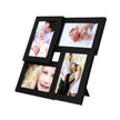 Collage Picture Frames – Wood Grain – Black – Wall Mounted Gallery Display for Four 4x6 Photos