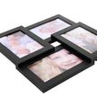 Collage Picture Frames – Wood Grain – Black – Wall Mounted Gallery Display for Four 4x6 Photos