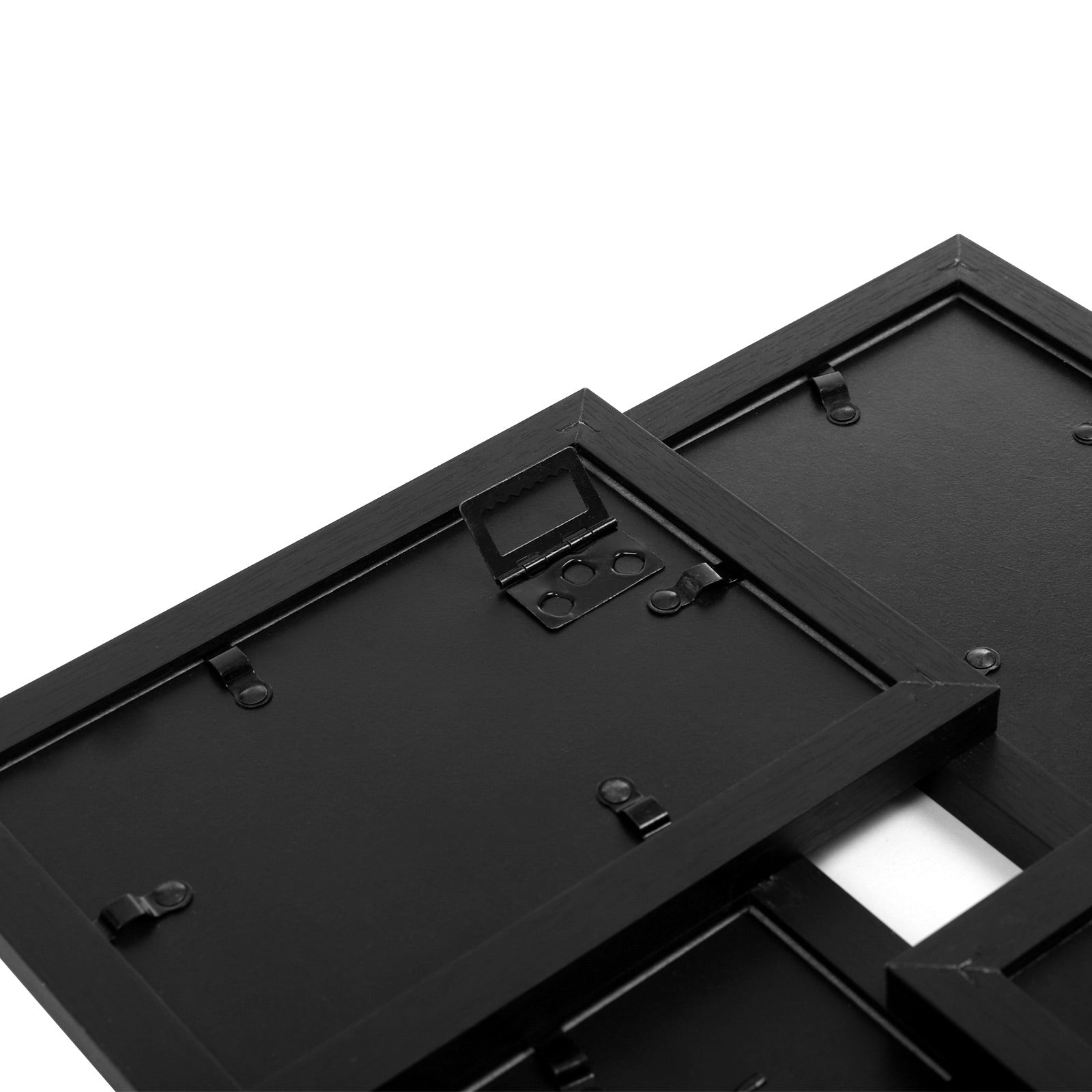 Collage Picture Frames – Wood Grain – Black – Wall Mounted Gallery Display for Four 4x6 Photos