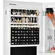Frameless Jewellery Cabinet – Mirrored – Extra Wide – Lockable Storage with Hooks and Built-in Mirror