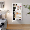 Frameless Jewellery Cabinet – Mirrored – Extra Wide – Lockable Storage with Hooks and Built-in Mirror