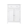 Free Standing Bathroom Cabinet – Wooden – White – Large Drawer and Adjustable Shelf, Country Style