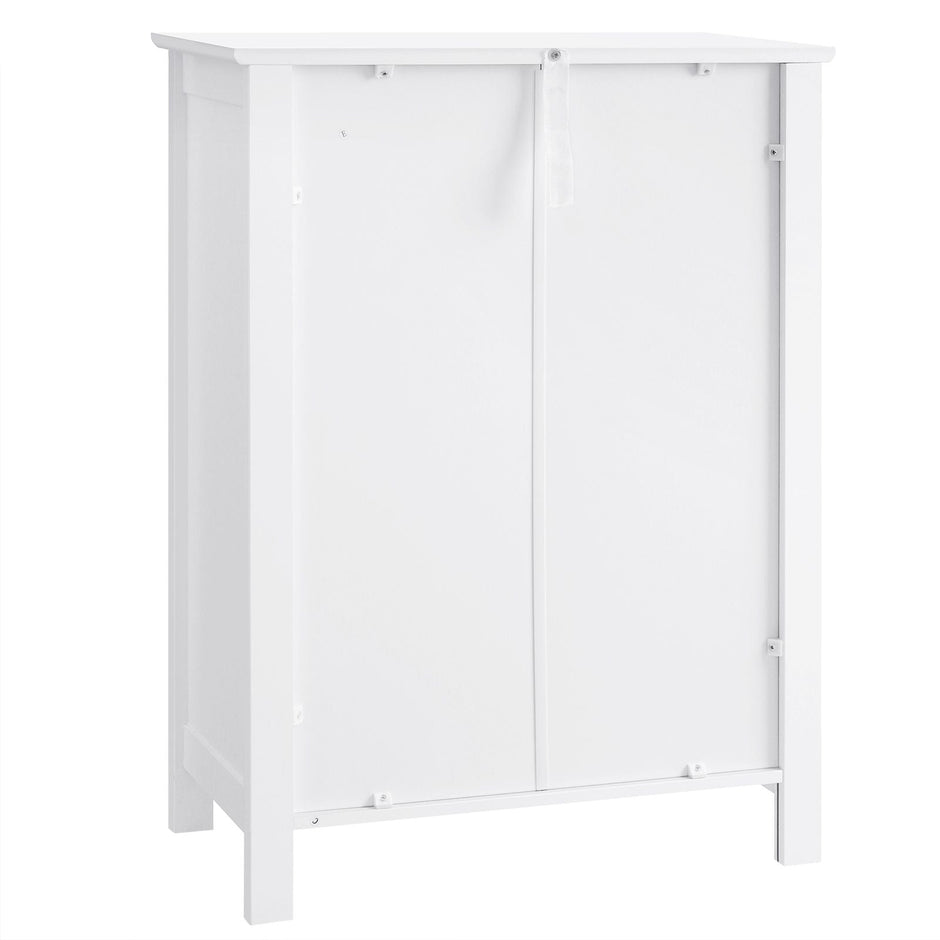 Free Standing Bathroom Cabinet – Wooden – White – Large Drawer and Adjustable Shelf, Country Style