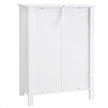 Free Standing Bathroom Cabinet – Wooden – White – Large Drawer and Adjustable Shelf, Country Style
