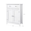 Free Standing Bathroom Cabinet – Wooden – White – Large Drawer and Adjustable Shelf, Country Style