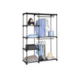 Freestanding Closet Organiser – Metal – Black – Foldable with Clothes Rails