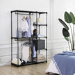 Freestanding Closet Organiser – Metal – Black – Foldable with Clothes Rails