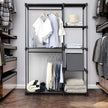 Freestanding Closet Organiser – Metal – Black – Foldable with Clothes Rails