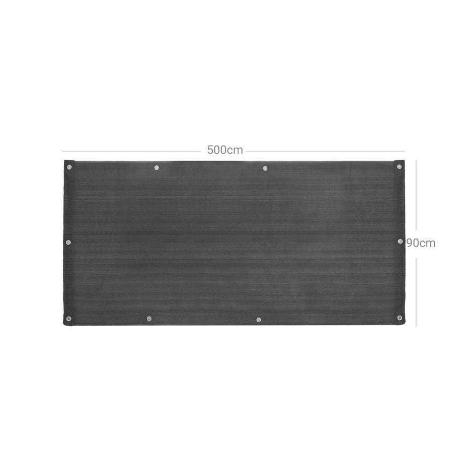 Balcony Privacy Screen – HDPE – Smoky Gray – Permeable Design with Cable Ties