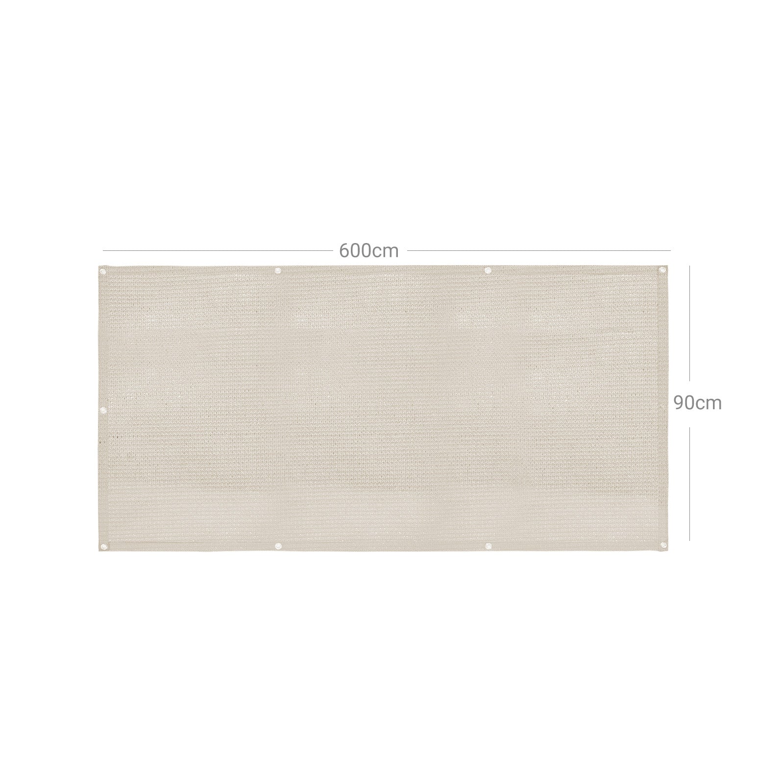 Balcony Terrace Privacy Protector – Water-Repellent Polyester – Smoky Grey – Includes Rope and Aluminium Eyelets