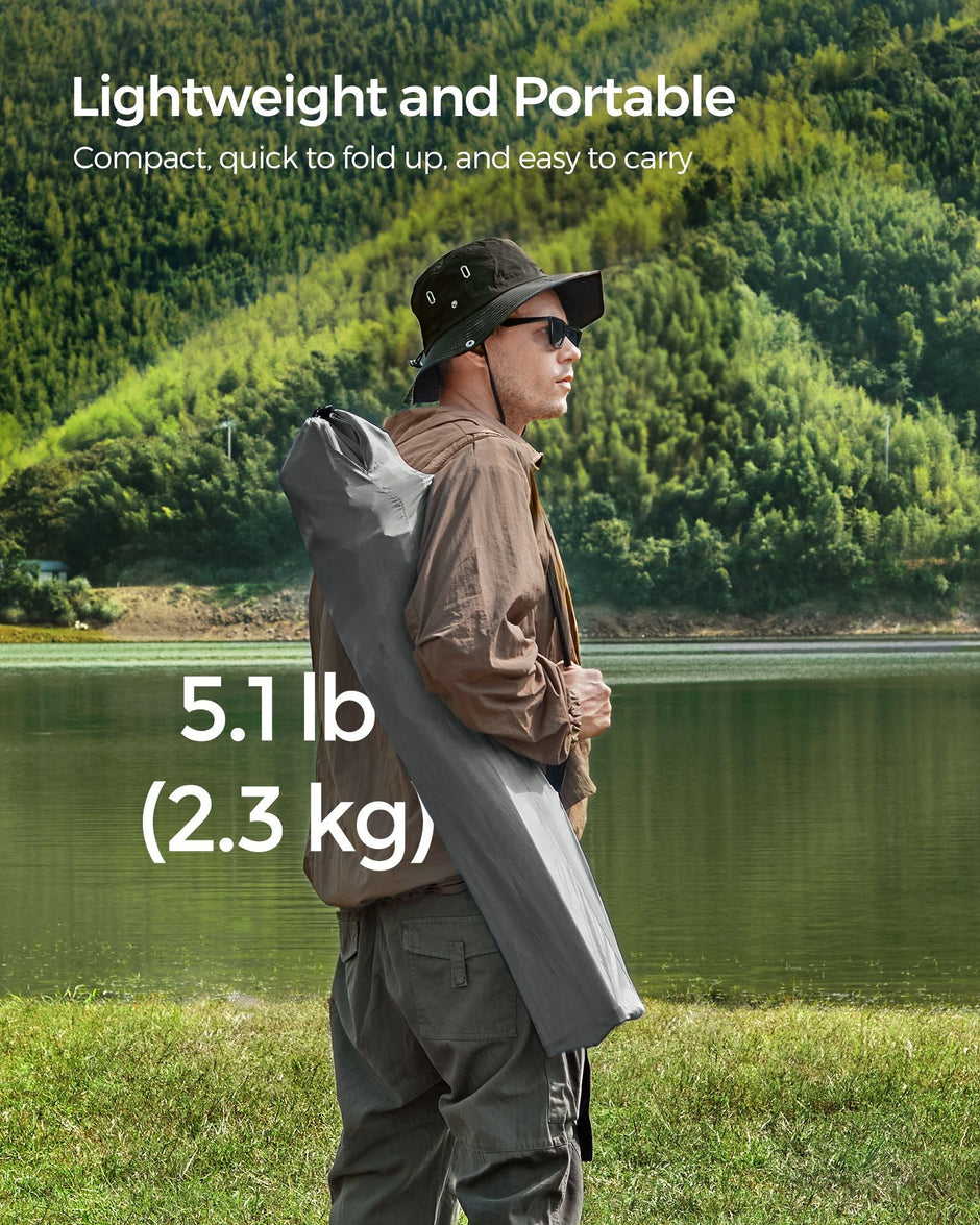 Set of 2 Folding Camping Chairs – Steel – Slate Grey – with Armrests and Cup Holder, Max Capacity 120 kg