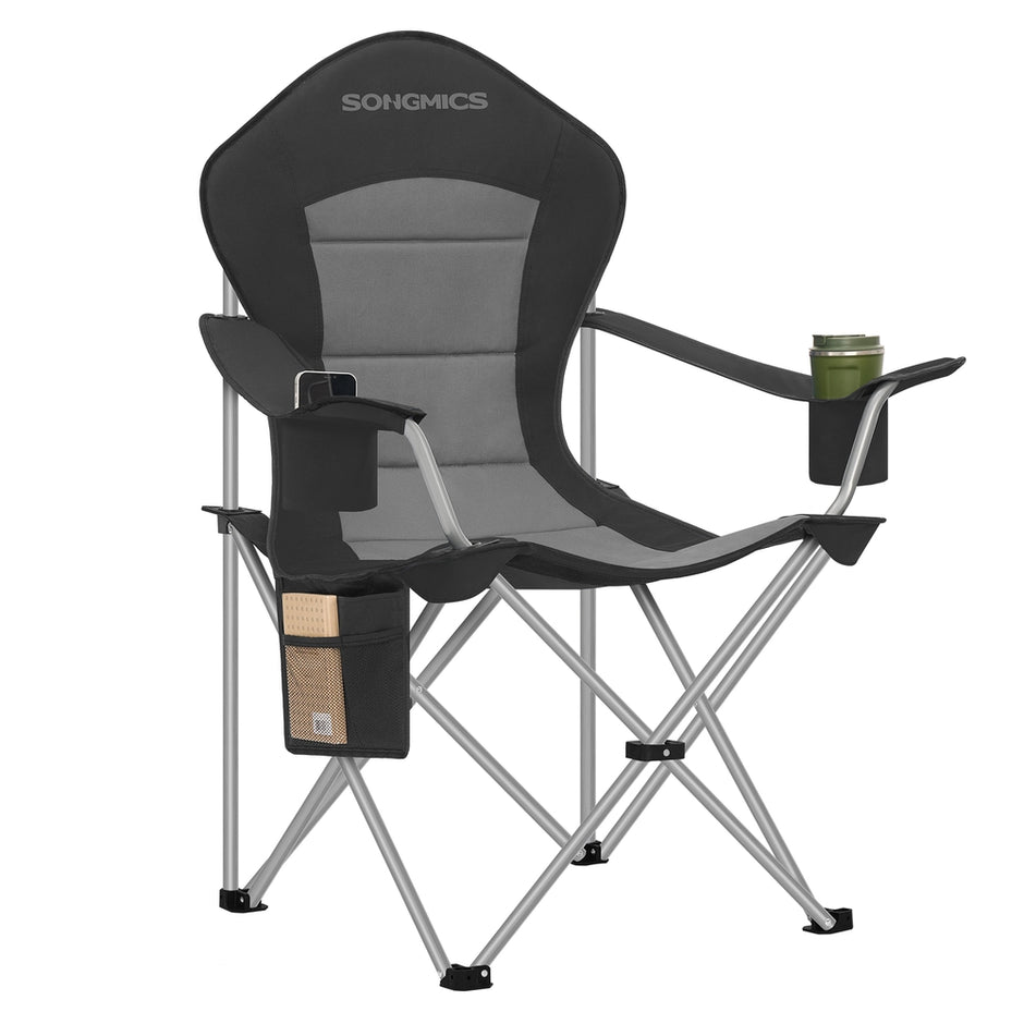 Folding Outdoor Chair - 24L - Steel, Oxford Fabric - Wide Seat - High Back