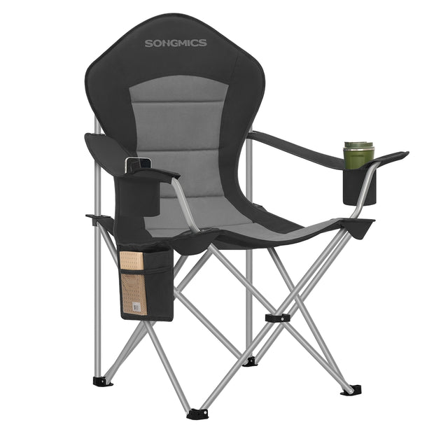 Folding Outdoor Chair - 24L - Steel, Oxford Fabric - Wide Seat - High Back