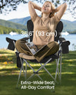 Folding Outdoor Chair - 24L - Steel, Oxford Fabric - Wide Seat - High Back