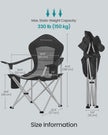 Folding Outdoor Chair - 24L - Steel, Oxford Fabric - Wide Seat - High Back