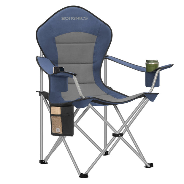 Folding Outdoor Chair - 24L - Steel, Oxford Fabric - Wide Seat - High Back