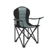 Folding Camping Chair – Fabric – Black and Green – Max Load Capacity 250 kg with Cup Holder