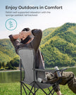 Foldable Camping Chair – Fabric – Black and Grey – Max. Load Capacity 250 kg with Cup Holder
