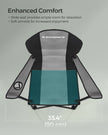 Foldable Camping Chair – Fabric – Black and Grey – Max. Load Capacity 250 kg with Cup Holder