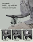 Foldable Camping Chair – Fabric – Black and Grey – Max. Load Capacity 250 kg with Cup Holder