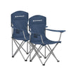 Set of 2 Folding Camping Chairs – Heavy Duty – Twilight Blue – Comfortable with Cup Holder