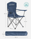 Set of 2 Folding Camping Chairs – Heavy Duty – Twilight Blue – Comfortable with Cup Holder