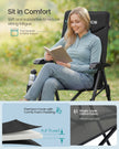 Reclining Camping Chair - 30L - Foam, Plastic, Steel - Padded Seat - Adjustable High Back